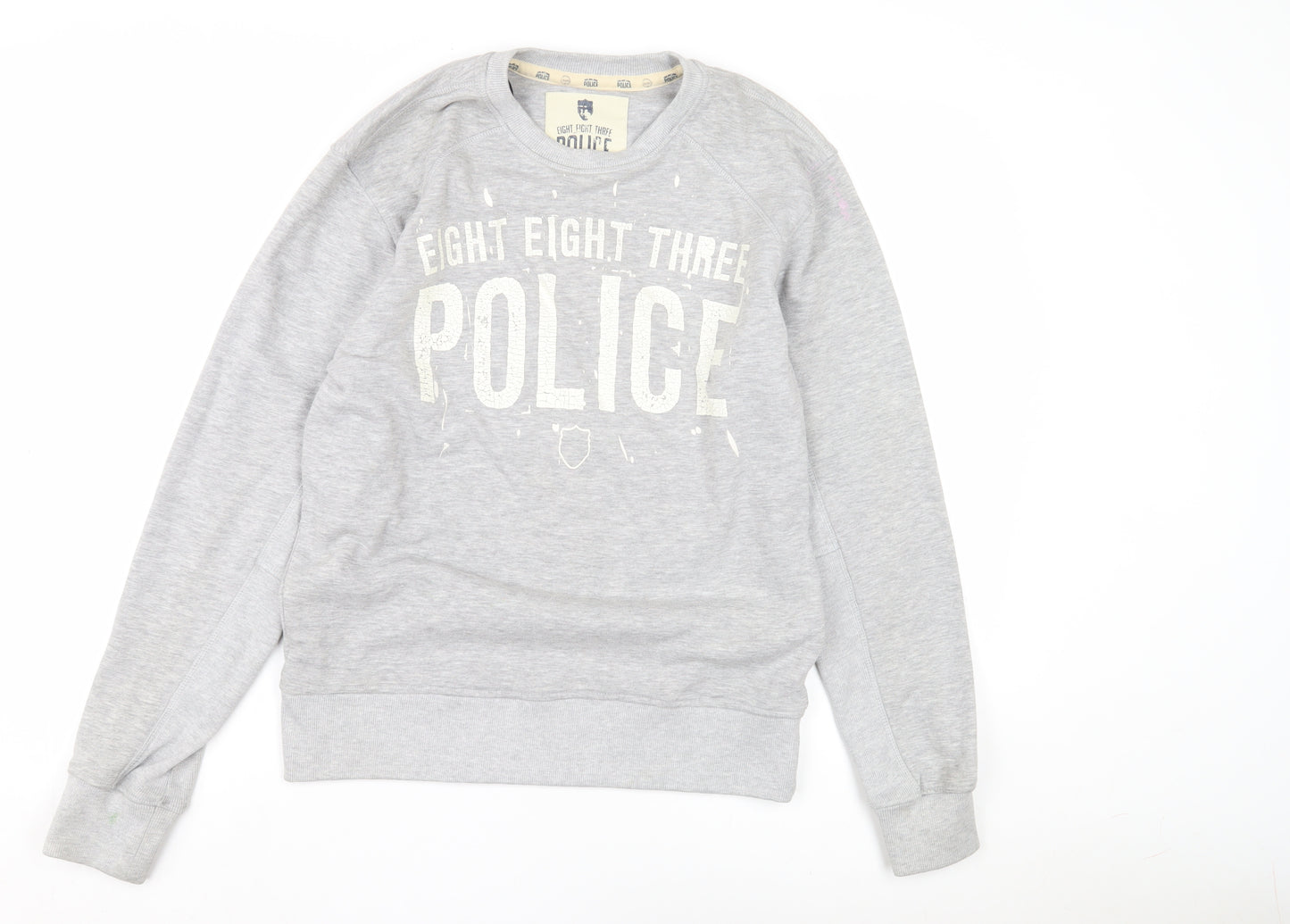 Police Men's Grey 3XL Graphic Print Sweatshirt