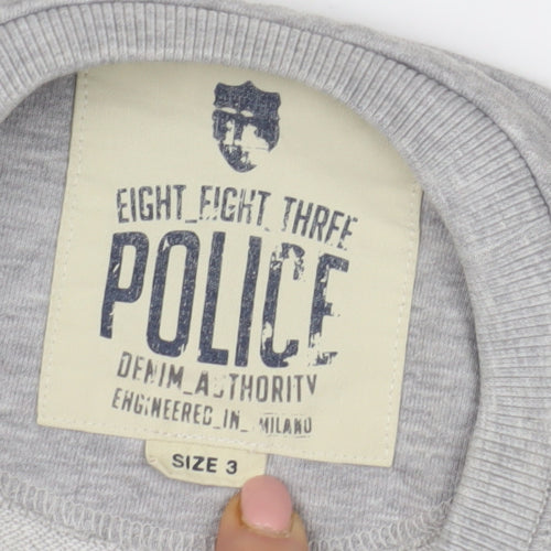 Police Men's Grey 3XL Graphic Print Sweatshirt