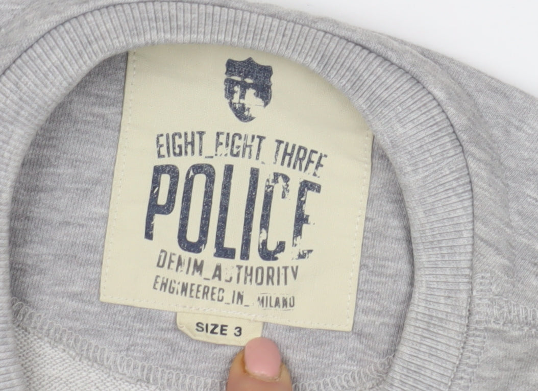 Police Men's Grey 3XL Graphic Print Sweatshirt