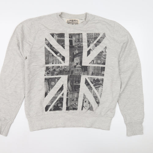 Geographic Side Men's Grey Graphic City Sweatshirt L