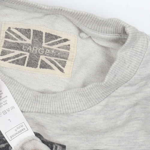 Geographic Side Men's Grey Graphic City Sweatshirt L