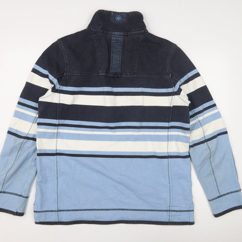 Fat Face Men's Blue Striped 1/4 Zip Sweatshirt M