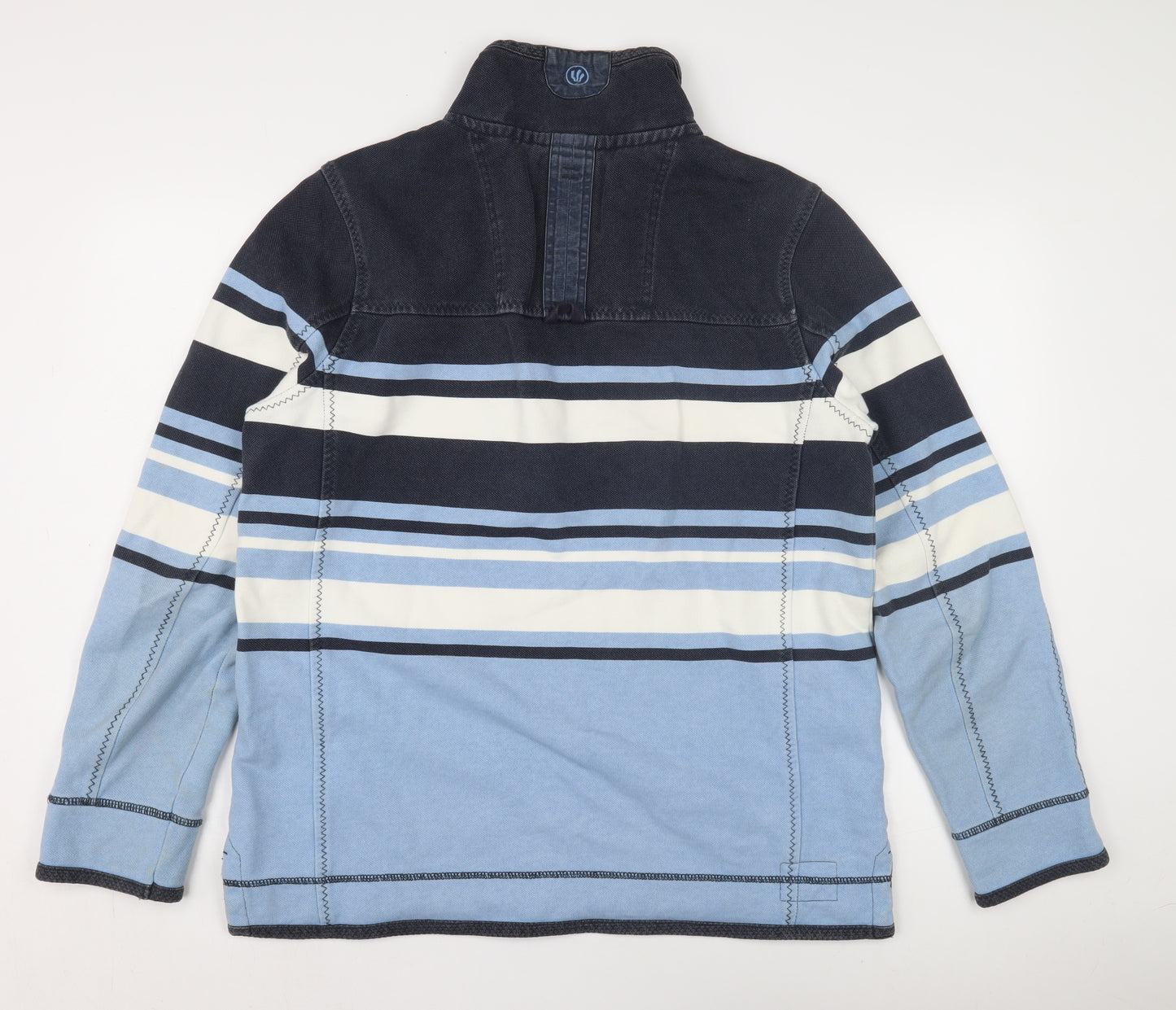 Fat Face Men's Blue Striped 1/4 Zip Sweatshirt M