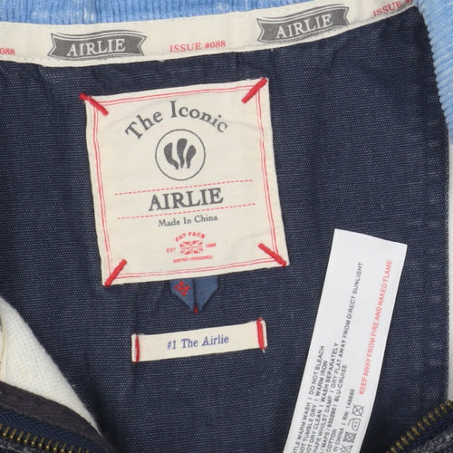 Fat Face Men's Blue Striped 1/4 Zip Sweatshirt M