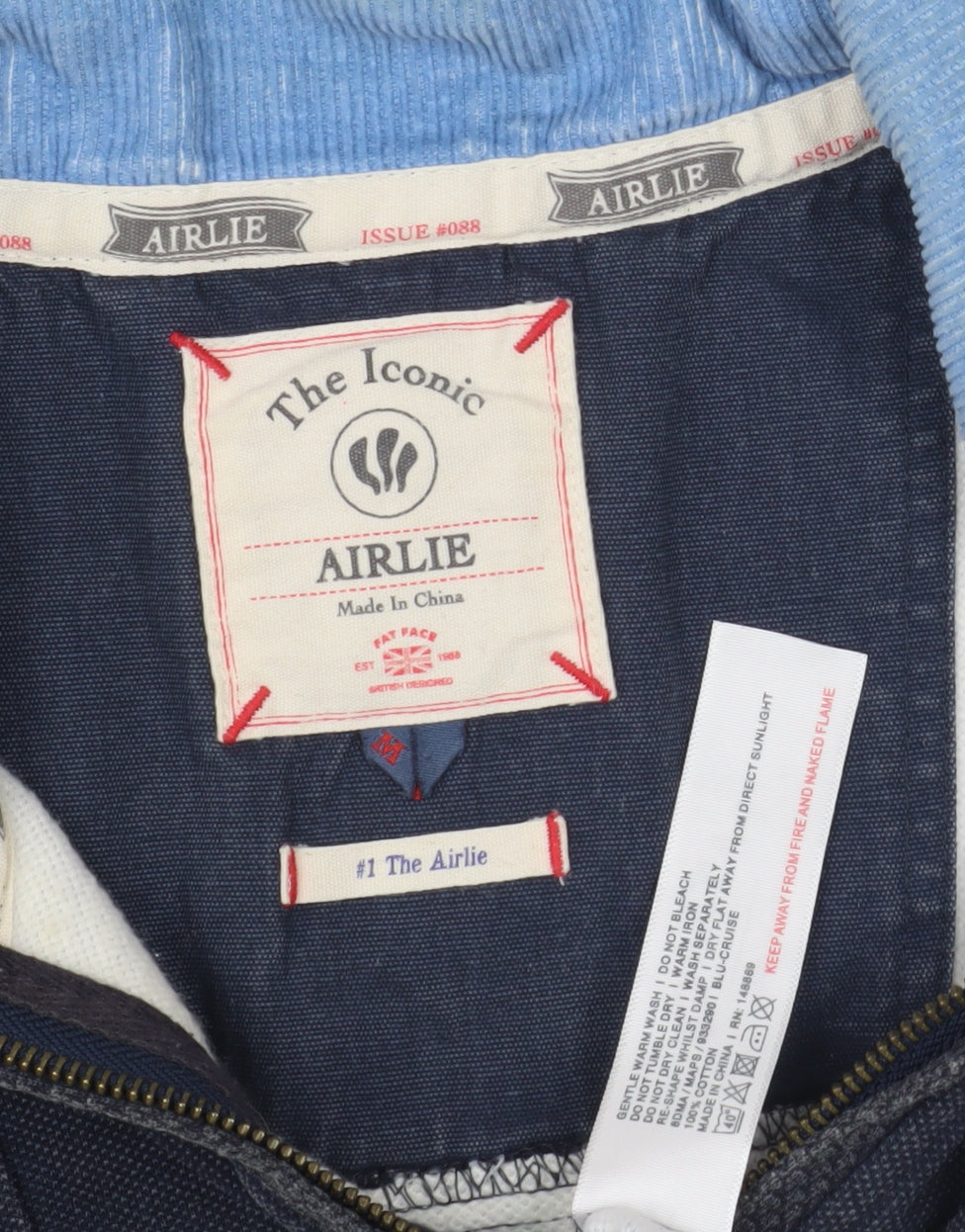 Fat Face Men's Blue Striped 1/4 Zip Sweatshirt M