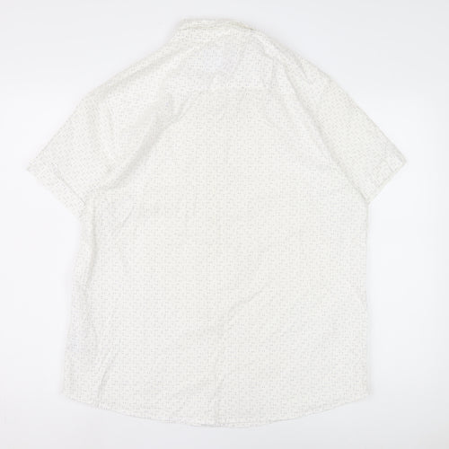 Redherring Men's Large White Cotton Shirt, Short Sleeve