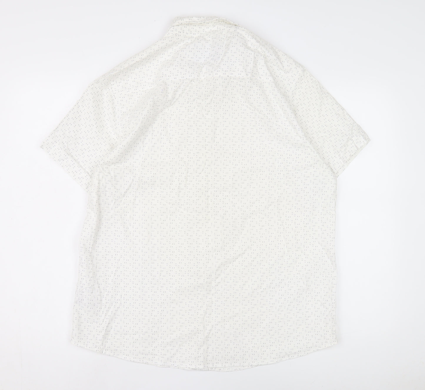Redherring Men's Large White Cotton Shirt, Short Sleeve