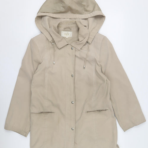 EWM Women's Beige Parka Jacket Size 12, Hooded, Casual