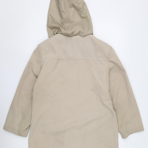 EWM Women's Beige Parka Jacket Size 12, Hooded, Casual