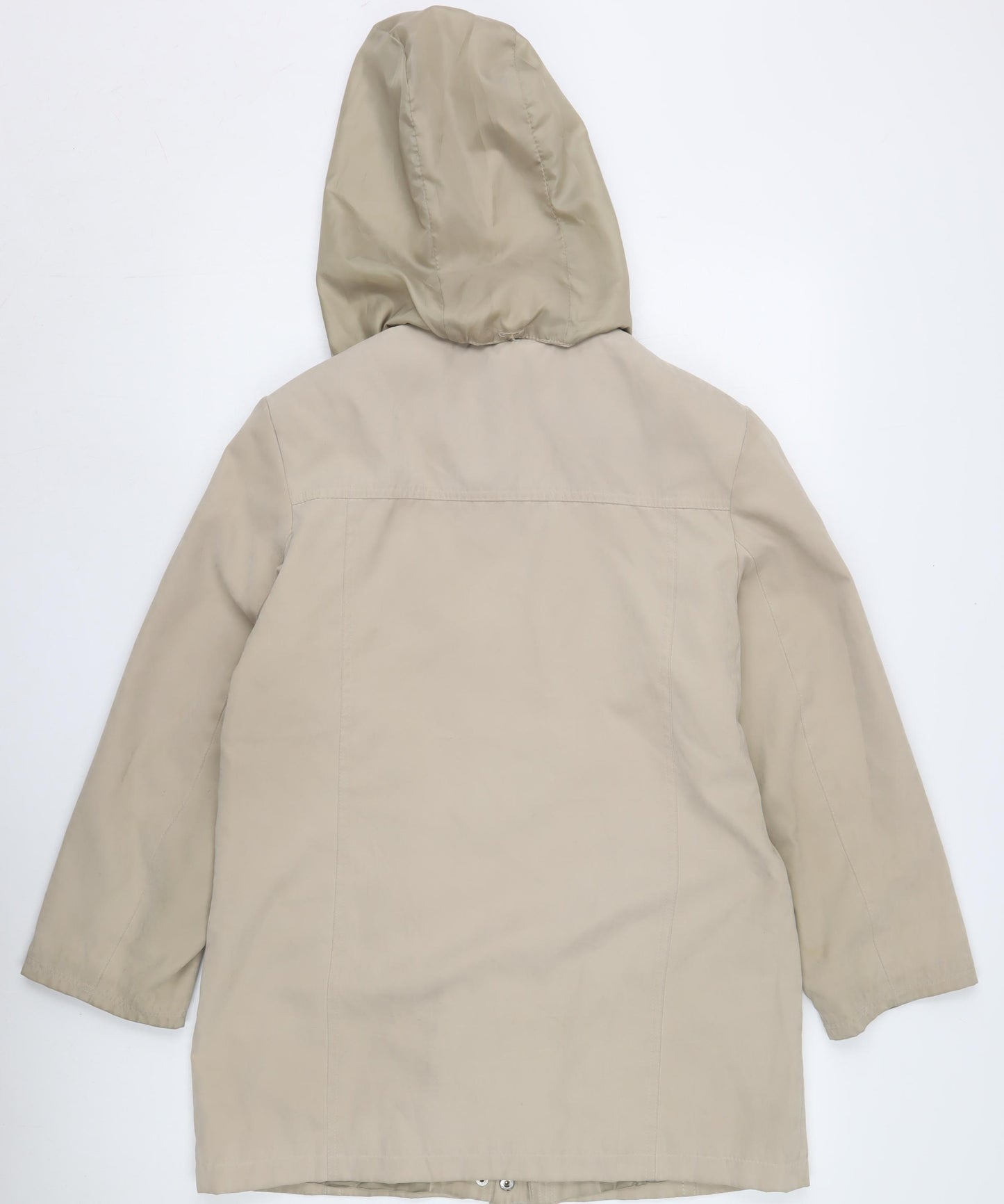 EWM Women's Beige Parka Jacket Size 12, Hooded, Casual