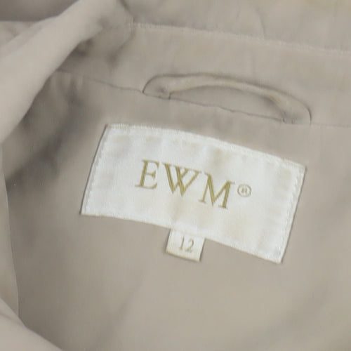 EWM Women's Beige Parka Jacket Size 12, Hooded, Casual