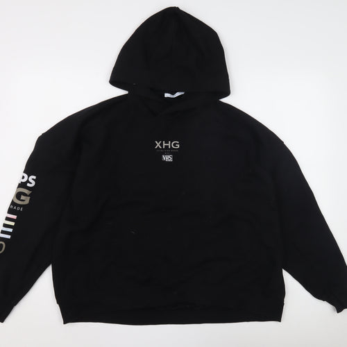 Zara Women’s Black Hoodie S, Graphic Print, New
