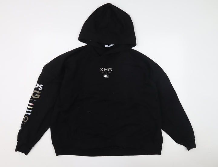 Zara Women’s Black Hoodie S, Graphic Print, New