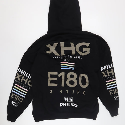 Zara Women’s Black Hoodie S, Graphic Print, New