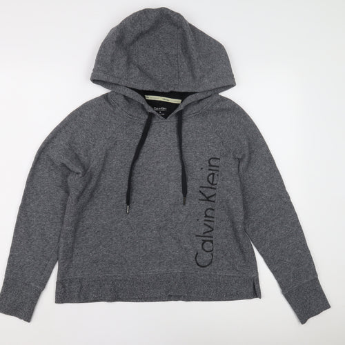 Calvin Klein Women's Grey Medium Logo Hoodie