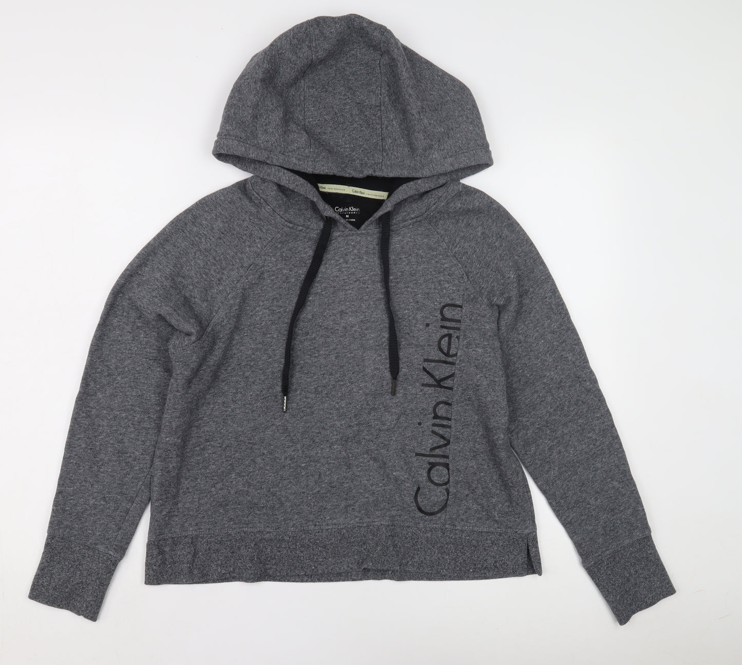 Calvin Klein Women's Grey Medium Logo Hoodie