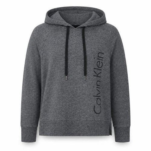 Calvin Klein Women's Grey Medium Logo Hoodie