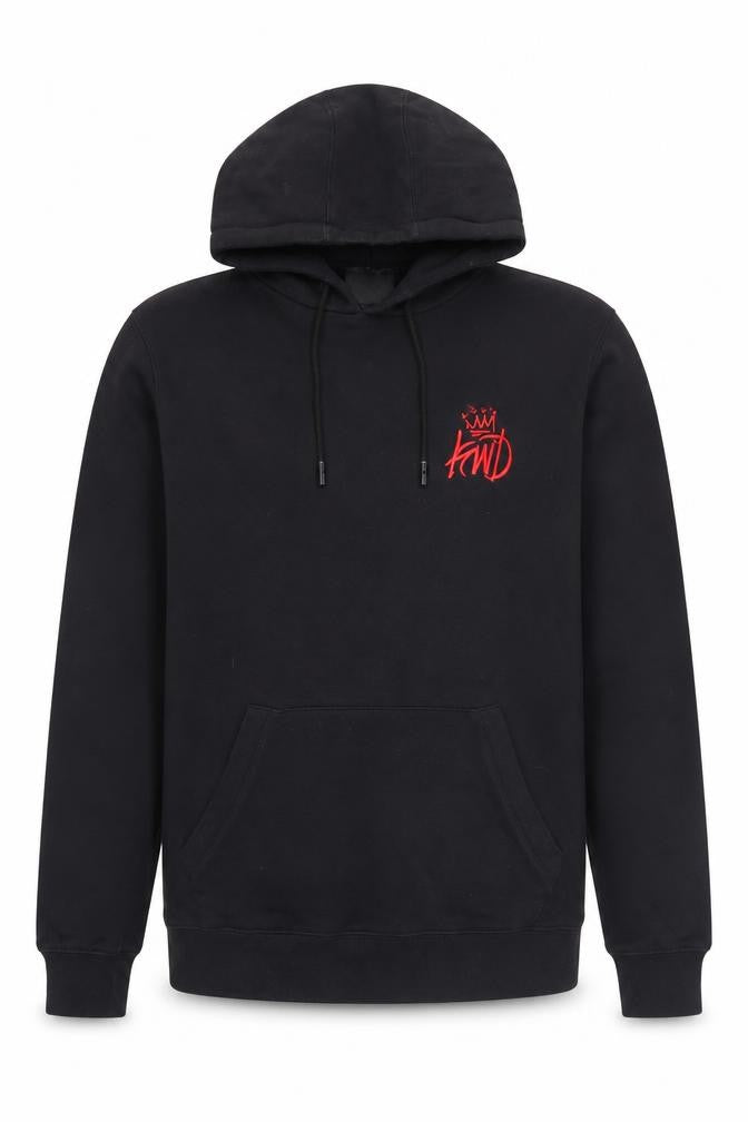 Front view of Kings Will Dream Men's Black Pullover Hoodie, size S