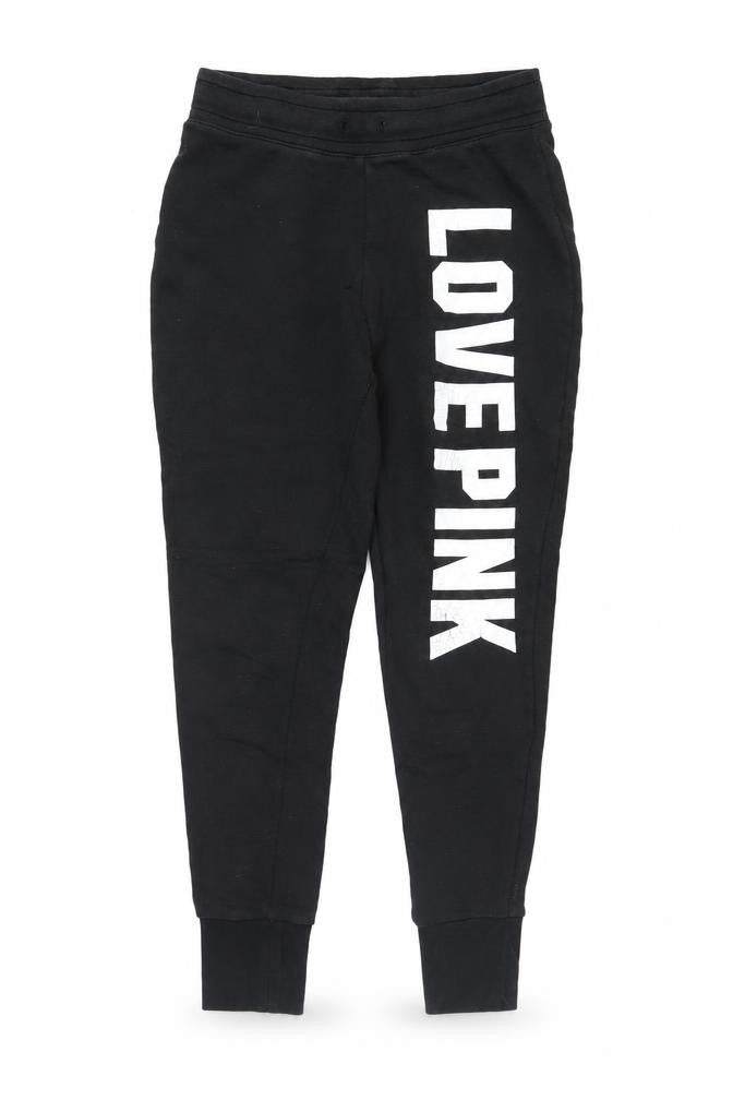 Front view of Pink Women's Black XS Jogger Trousers