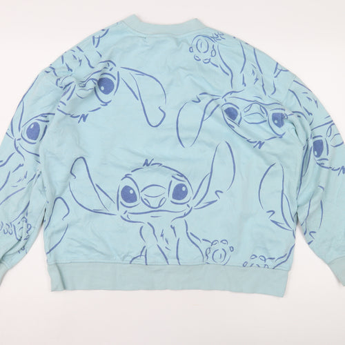 Disney Women's Blue Stitch Sweatshirt, M, Casual