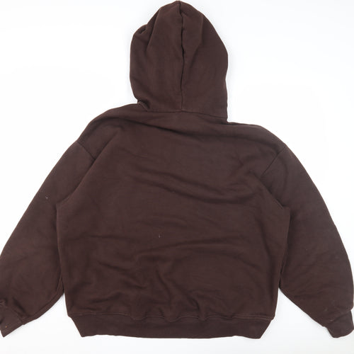 Zara Brown Unisex Hoodie Size L with Basketball Graphic
