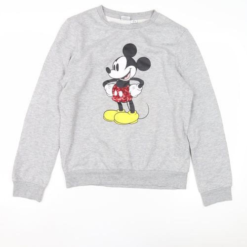 Disney Women's XS Grey Mickey Mouse Pullover Sweatshirt