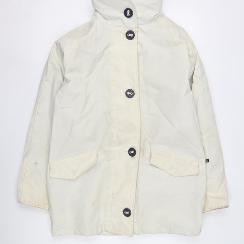 mât de misaine Women's White Cotton Mid-Length Coat