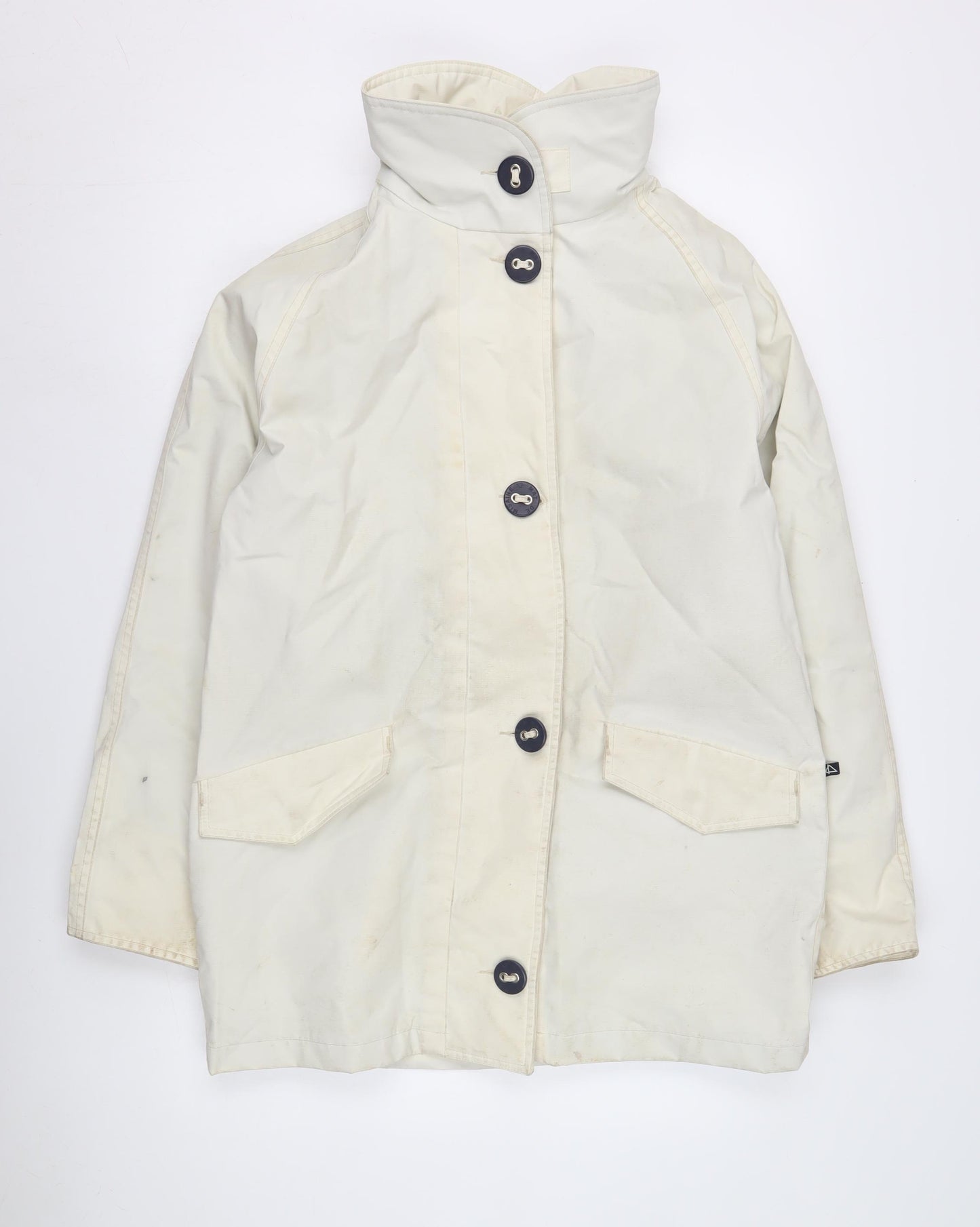 mât de misaine Women's White Cotton Mid-Length Coat