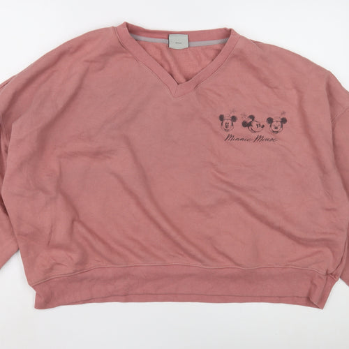 Disney Women's Pink Sweatshirt 2XL with Minnie Mouse