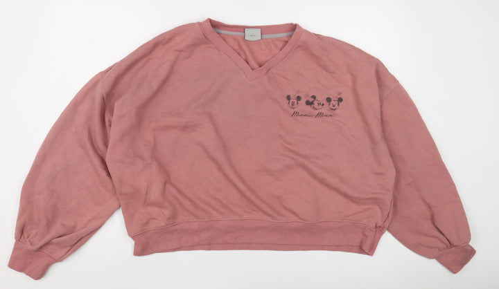 Disney Women's Pink Sweatshirt 2XL with Minnie Mouse