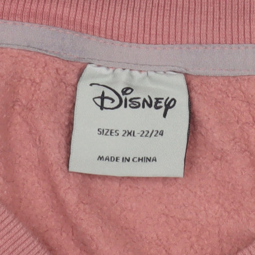 Disney Women's Pink Sweatshirt 2XL with Minnie Mouse