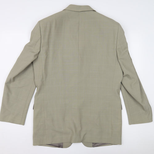 Hugo James Men's Beige Check Blazer, Size 38, Regular Fit