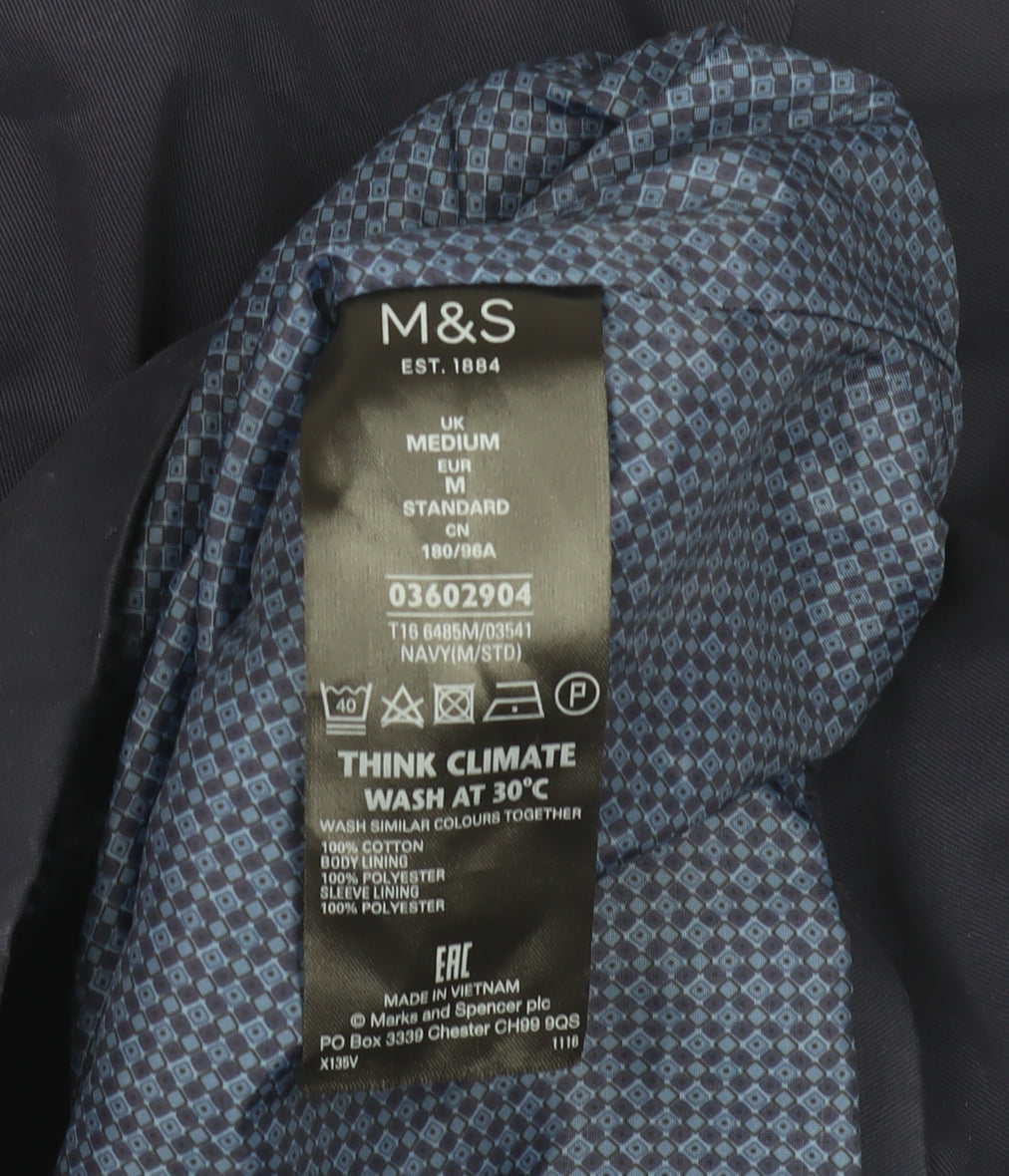 Marks and Spencer Men's Blue Medium Basic Jacket