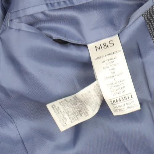 Marks and Spencer Men's Blue Blazer - Size 40 Regular Fit