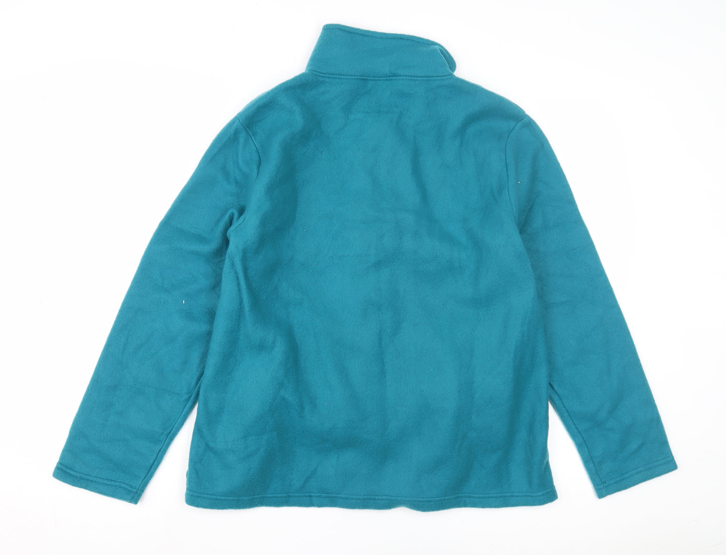 Anne De Lancay Women's Blue Fleece Jacket - Mid-Length, Size M, Casual Wear