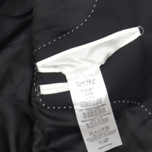 DKNY Men's Black Wool Blazer, Size 42, Single-Breasted