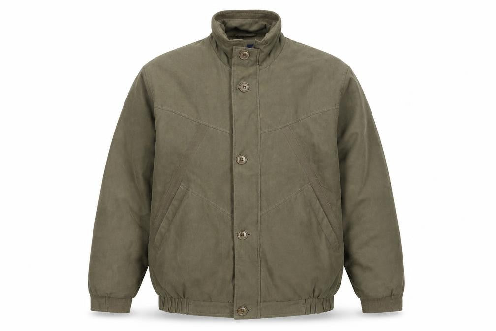 Front view of Invicta Men's Green Basic Jacket M Stand-Up Collar