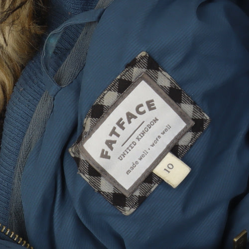FatFace Women's Blue Hooded Puffer Coat Size 10