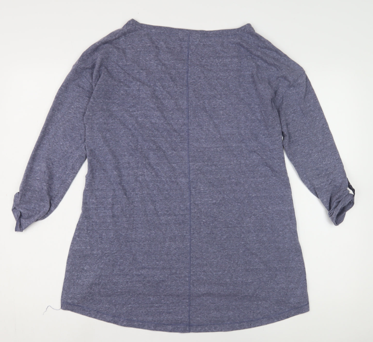 White Stuff Women's Blue Jersey T-Shirt, Size L, 3/4 Sleeve