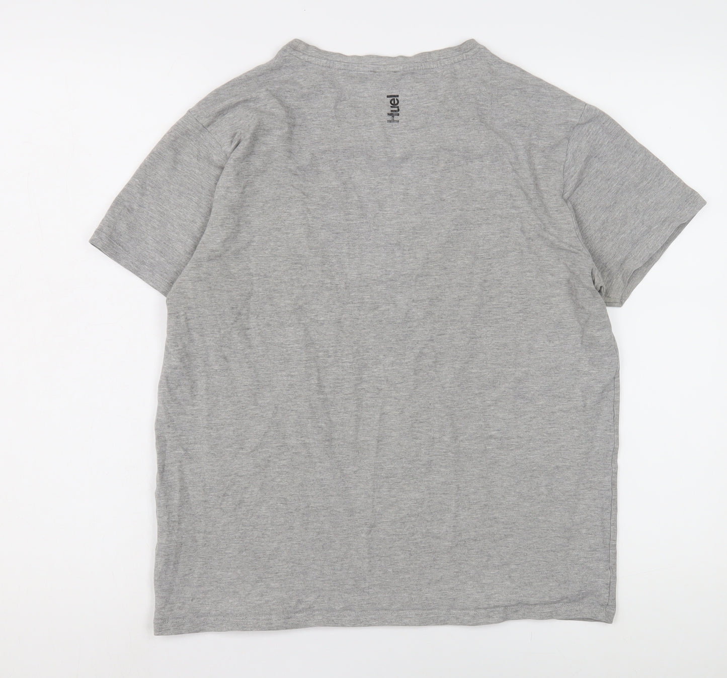 Huel Men’s Grey L T-Shirt, Grey, Logo Accent