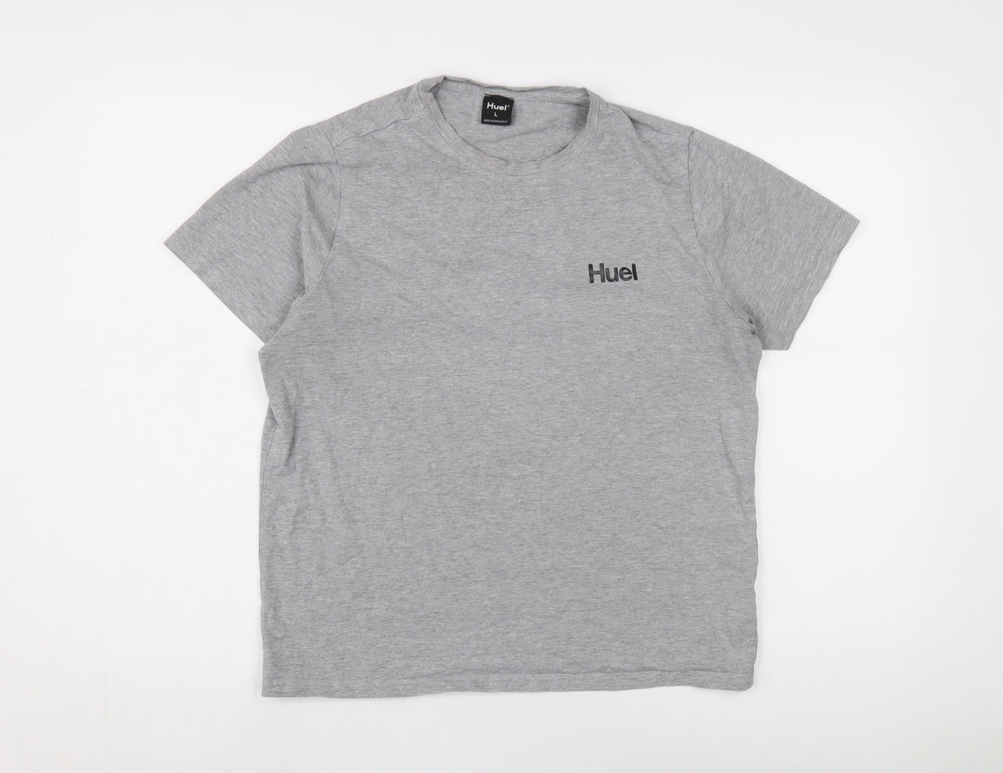 Huel Men's Grey Crew Neck T-Shirt, Size L