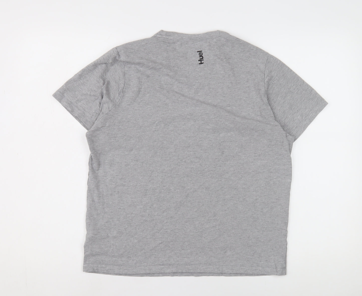 Huel Men's Grey Crew Neck T-Shirt, Size L