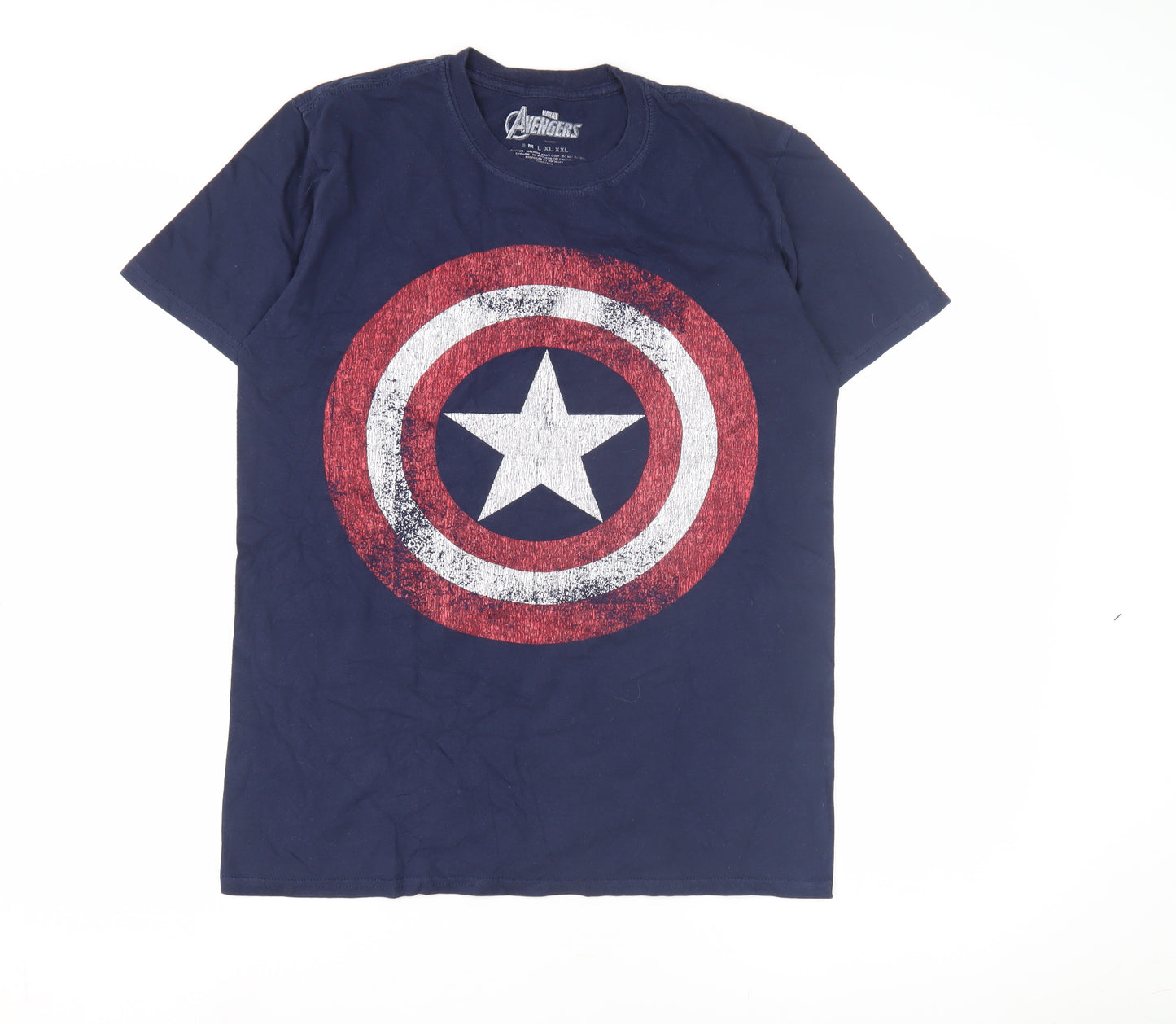Marvel Men's Blue Captain America T-Shirt L