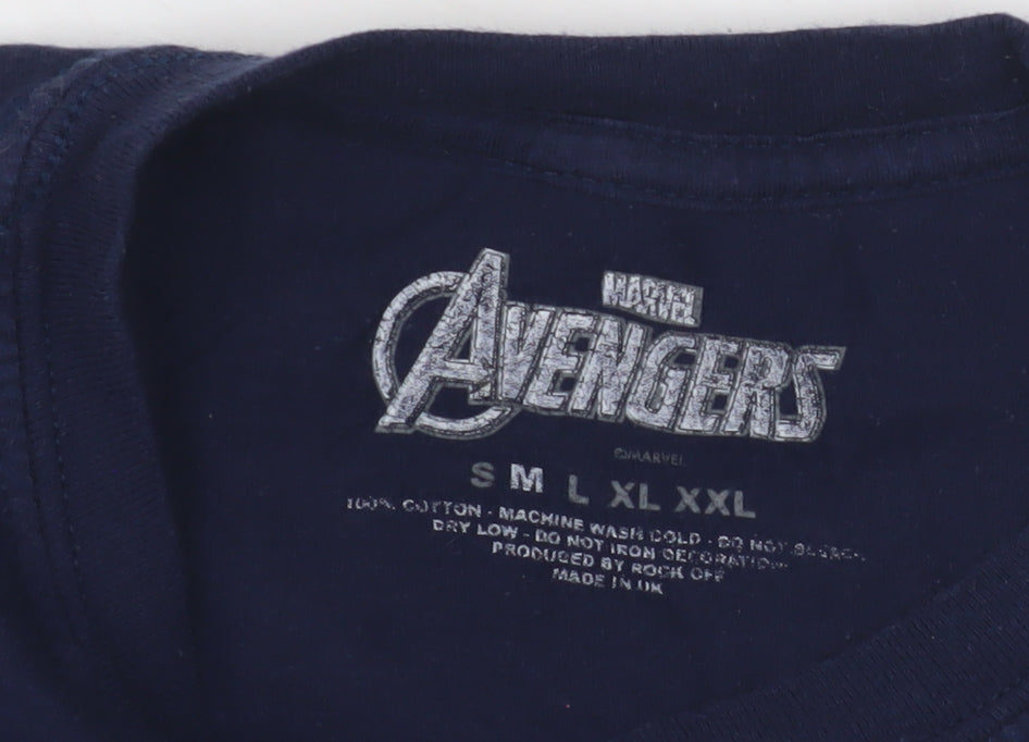 Marvel Men's Blue Captain America T-Shirt L