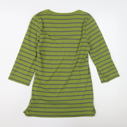 Alexara Women's Green Striped Jersey Top, Size 12