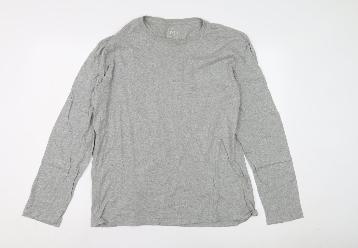 GAP Men's Grey Long Sleeve Cotton T-Shirt L