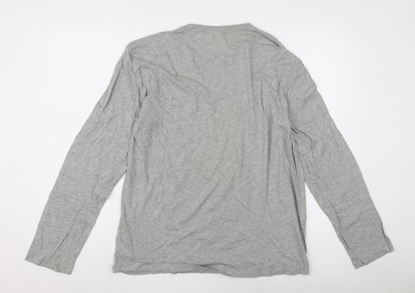 GAP Men's Grey Long Sleeve Cotton T-Shirt L