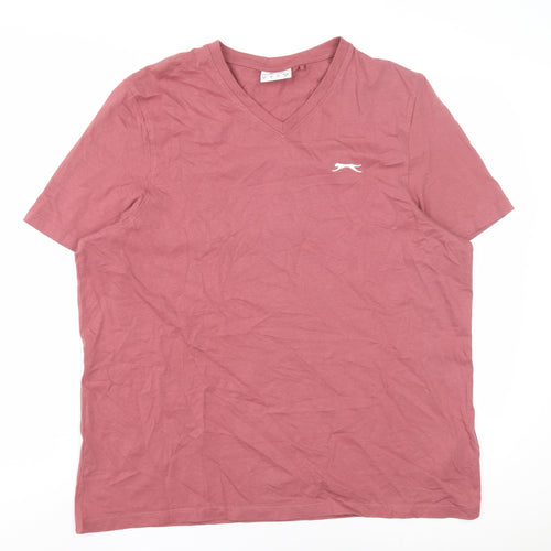Slazenger Men's Red V-Neck T-Shirt, Size L