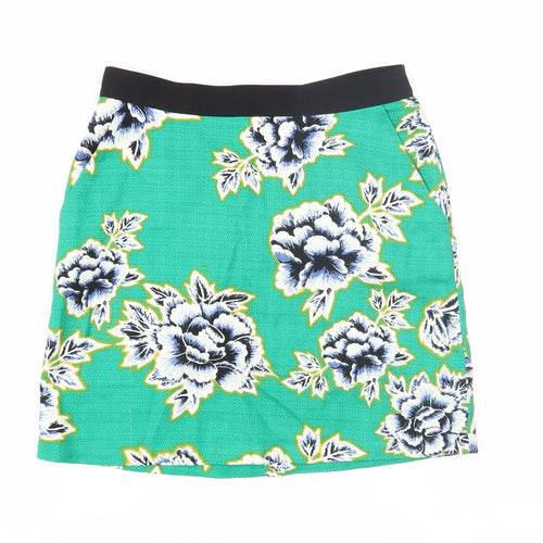 Warehouse Women's Multicoloured Floral A-Line Skirt Size 10