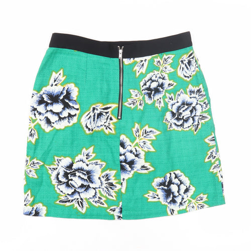 Warehouse Women's Multicoloured Floral A-Line Skirt Size 10